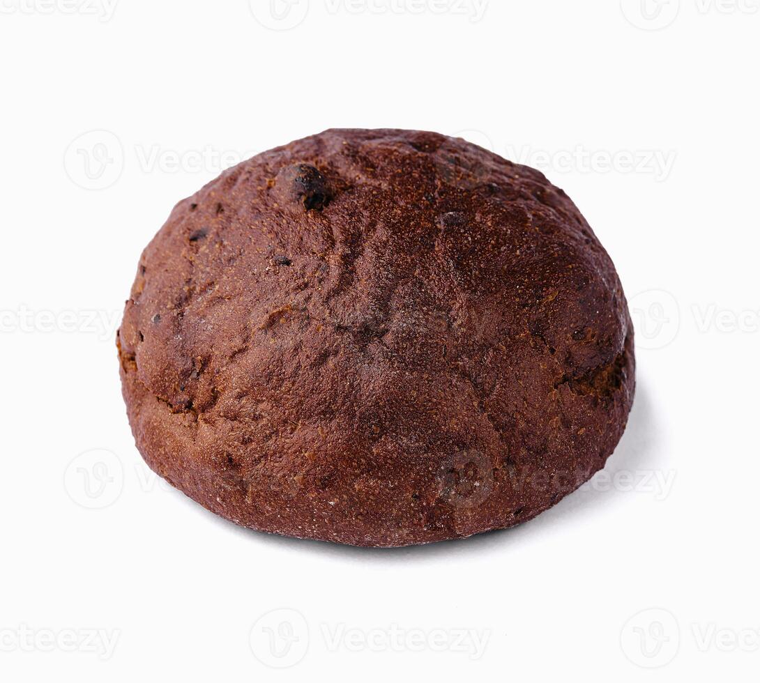 Black round bread top view photo