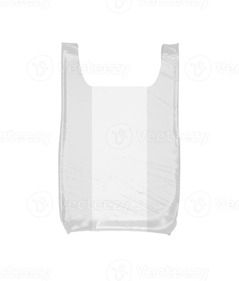 white plastic bag isolated on white photo