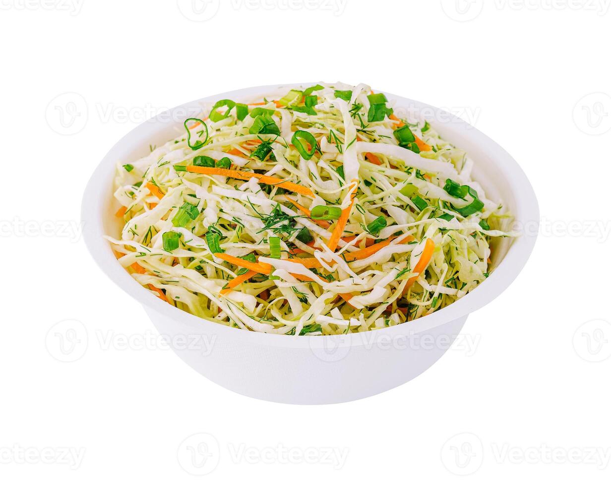 Coleslaw salad with white cabbage and carrots photo