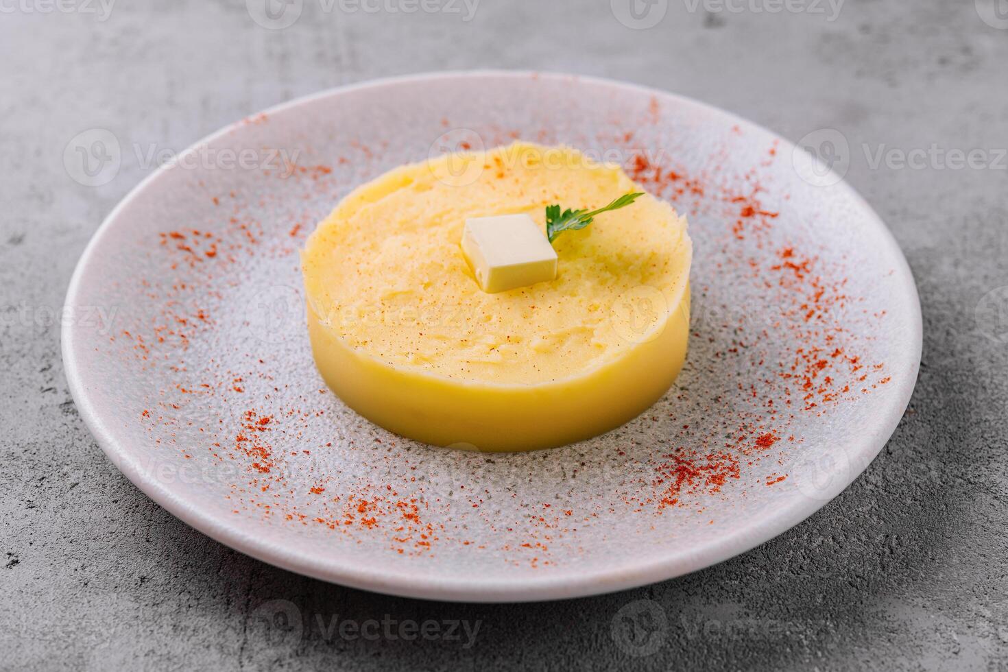 Mashed Potatoes with Butter on plate photo