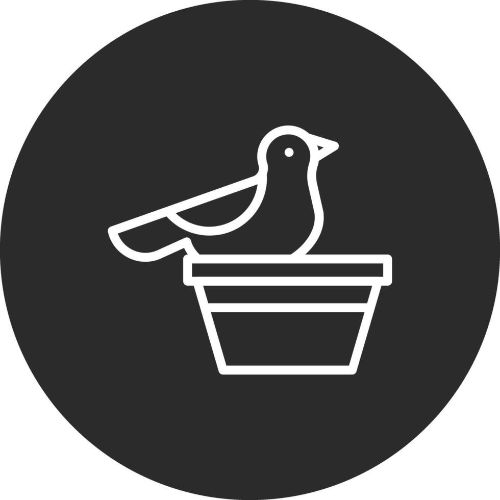 Bird on Flower Pot Vector Icon