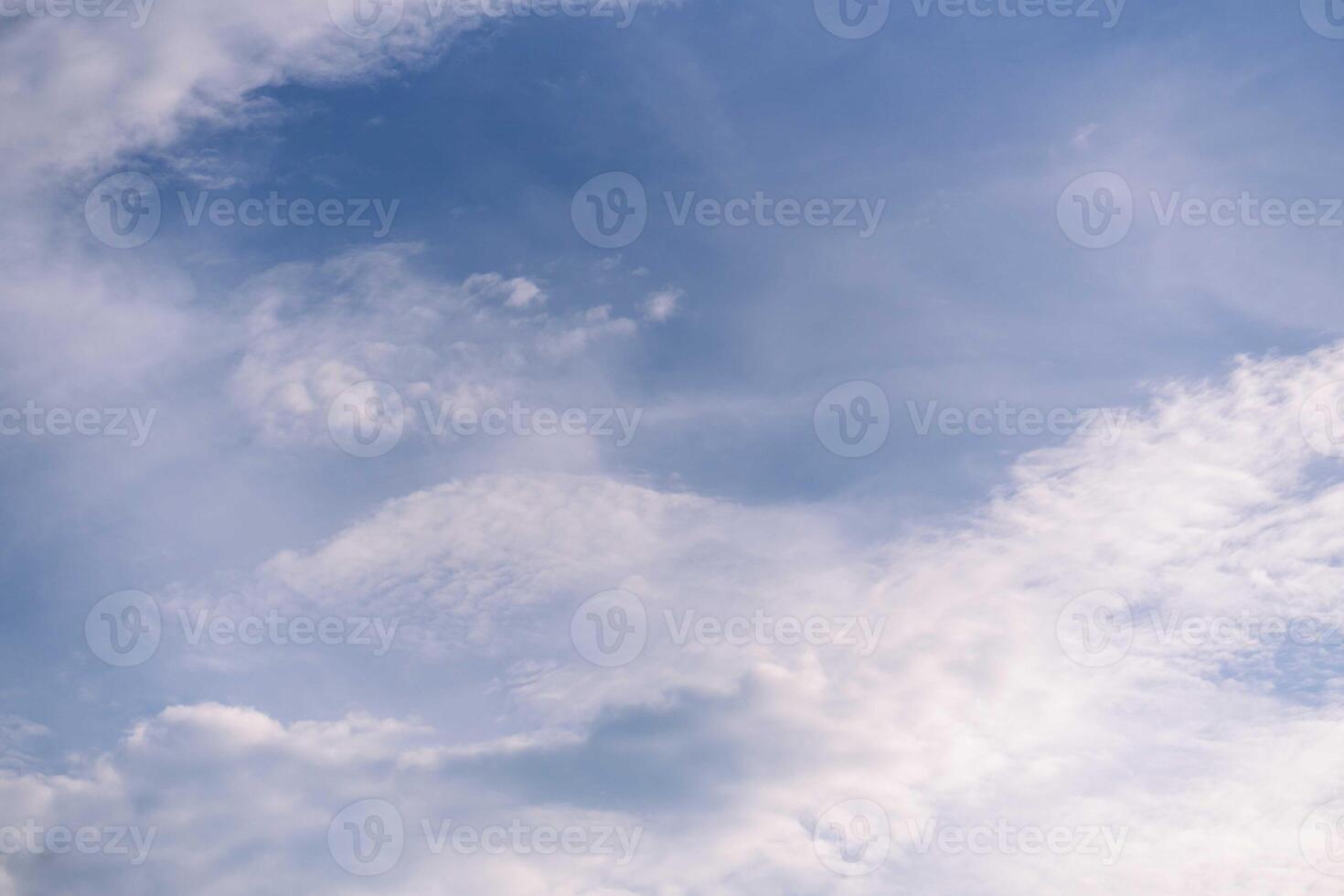 Summer blue sky cloud gradient light white background. Beauty clear cloudy in sunshine calm bright winter air bacground. Gloomy vivid cyan landscape in environment day horizon skyline view spring wind photo