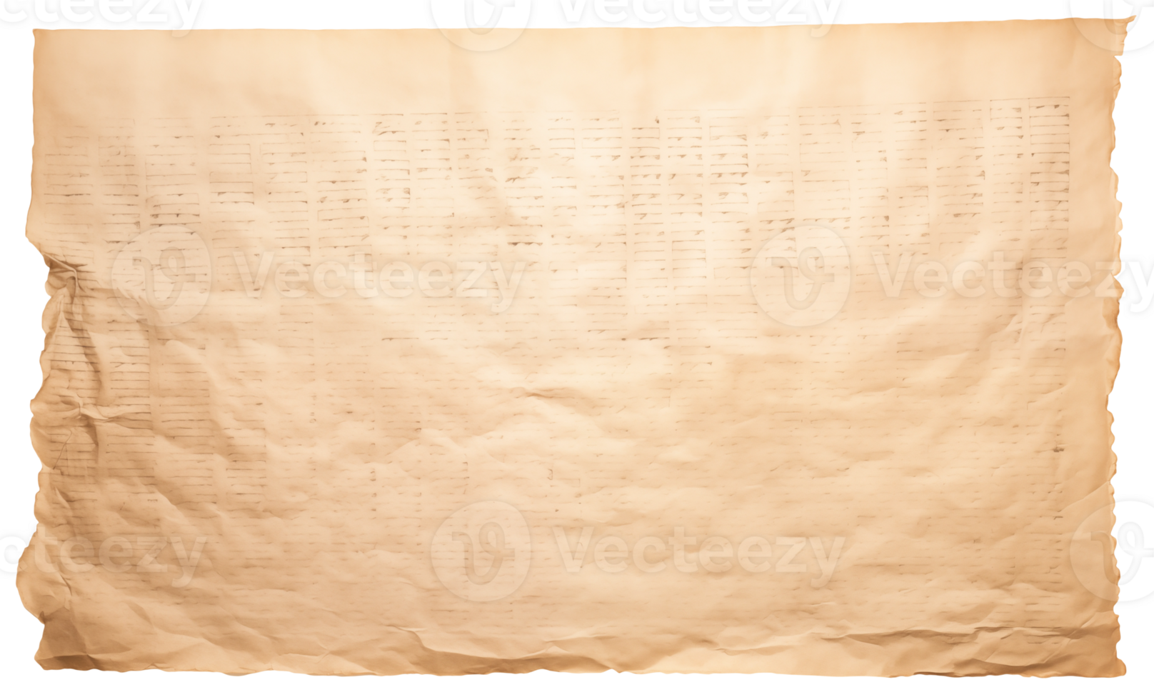AI generated Old sheet of papyrus in a detailed form on a transparent background png
