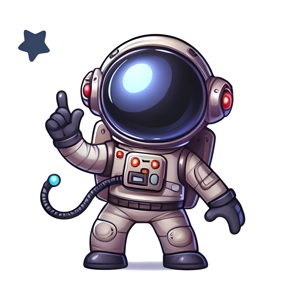 ai generado astronauta en dibujos animados estilo en transparente antecedentes png