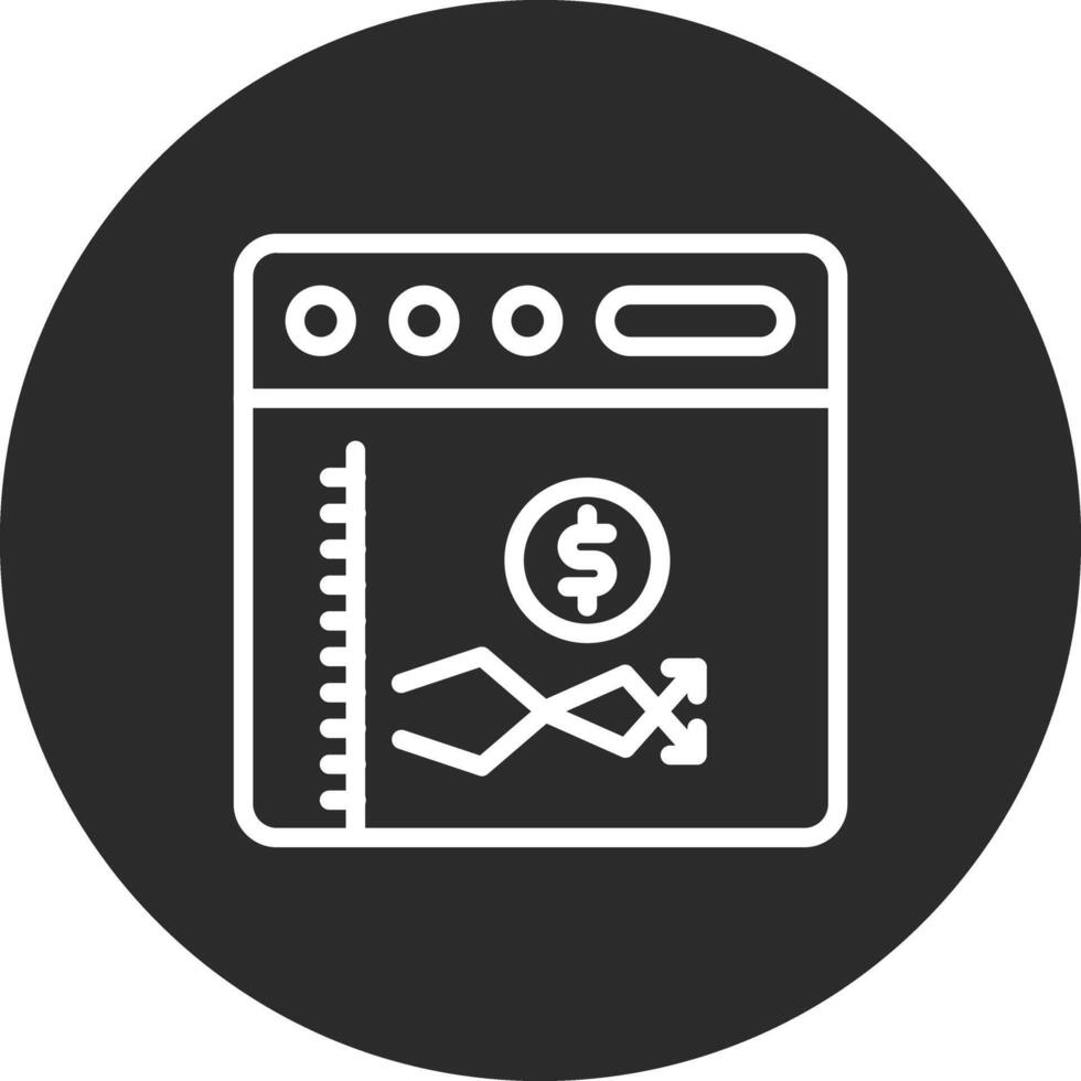 icono de vector de página web de mercado de valores