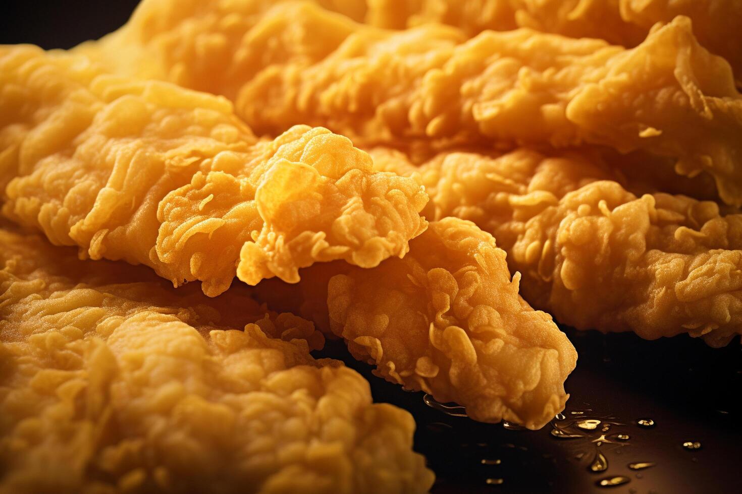 AI generated Succulence Revealed Hyper-Realistic Close-Up of Crispy Tenders photo