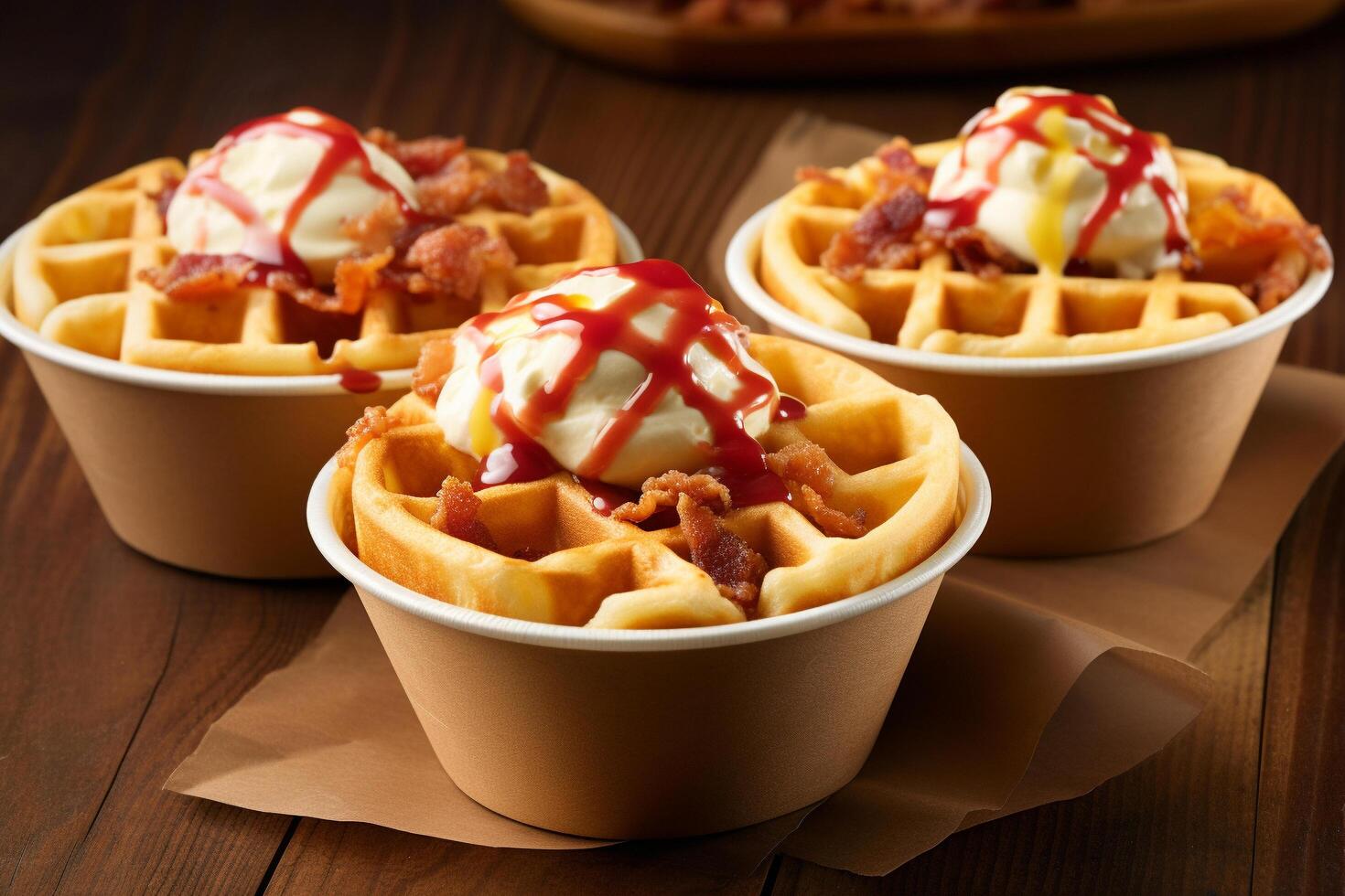 AI generated Tiny Temptations Waffle Sliders Packed with Variety and Flavor photo