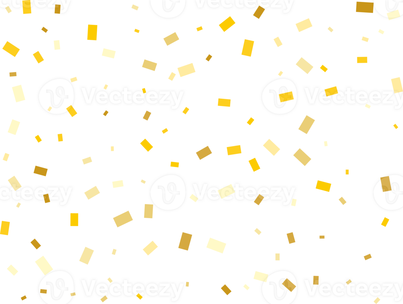 Gold Rectangular Confetti png