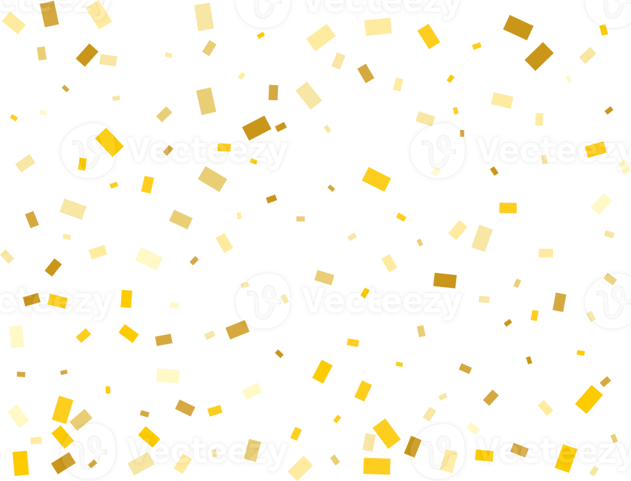 Gold Rectangular Confetti png