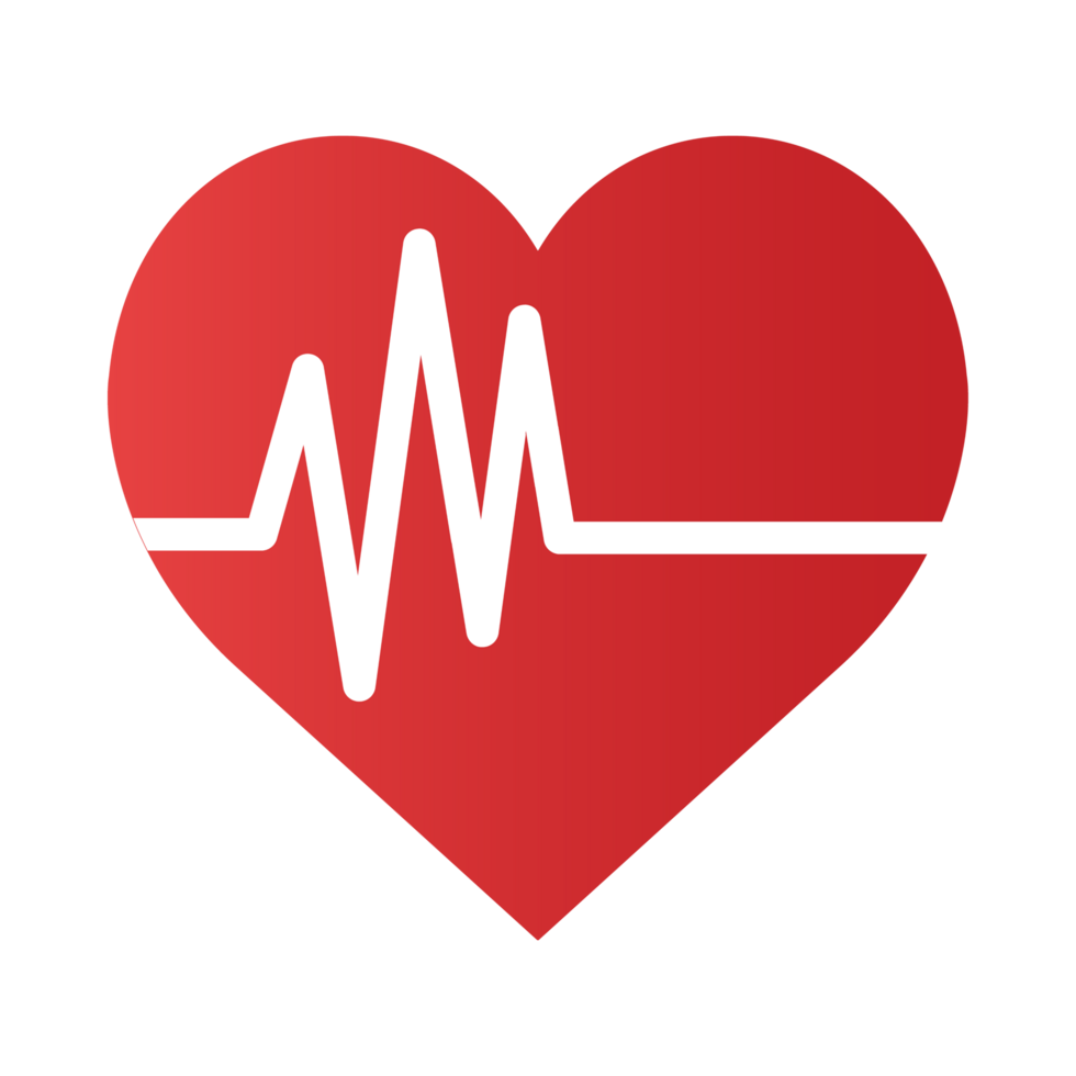 AI generated Heart and heartbeat logo png