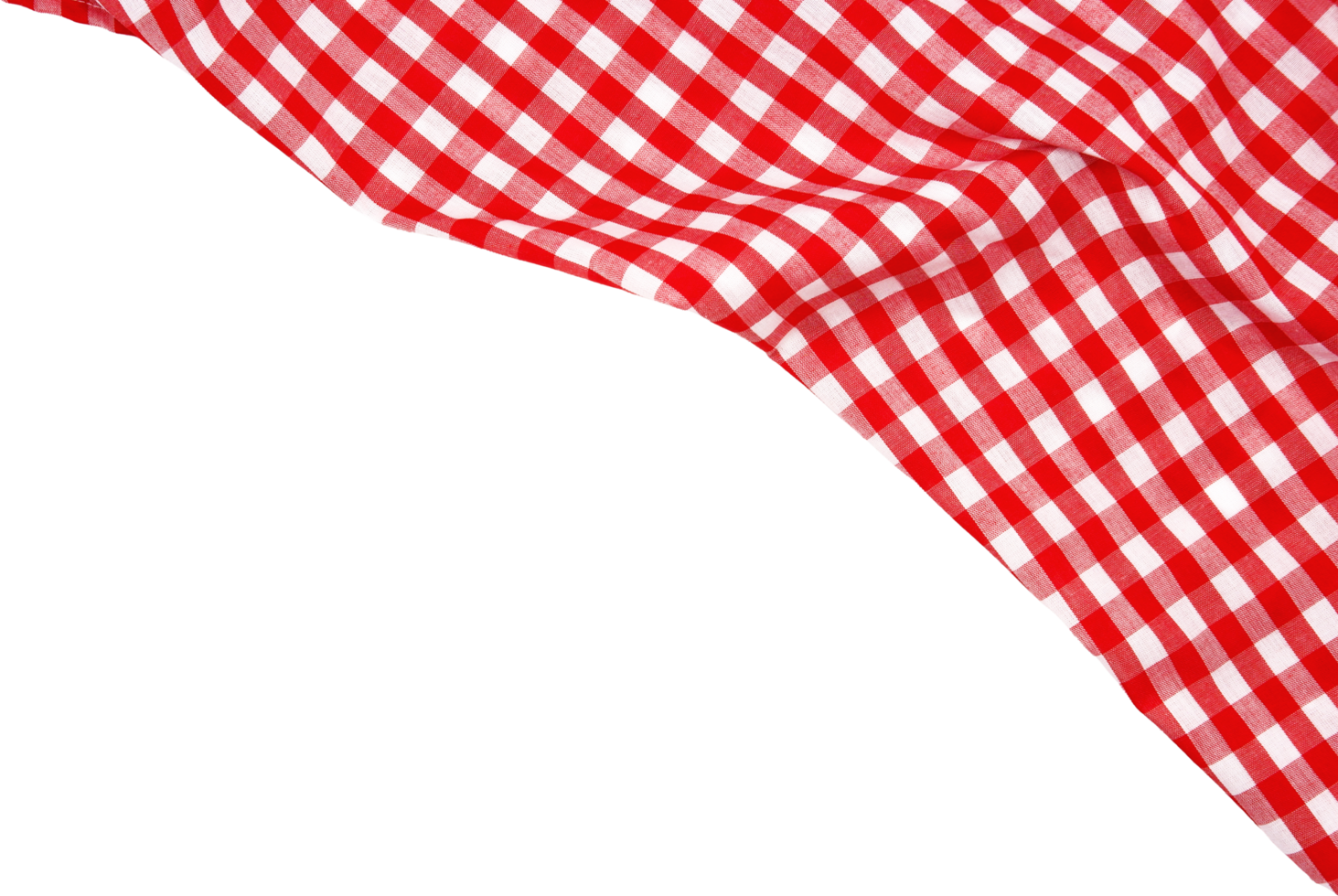 Wrinkled red gingham fabric png