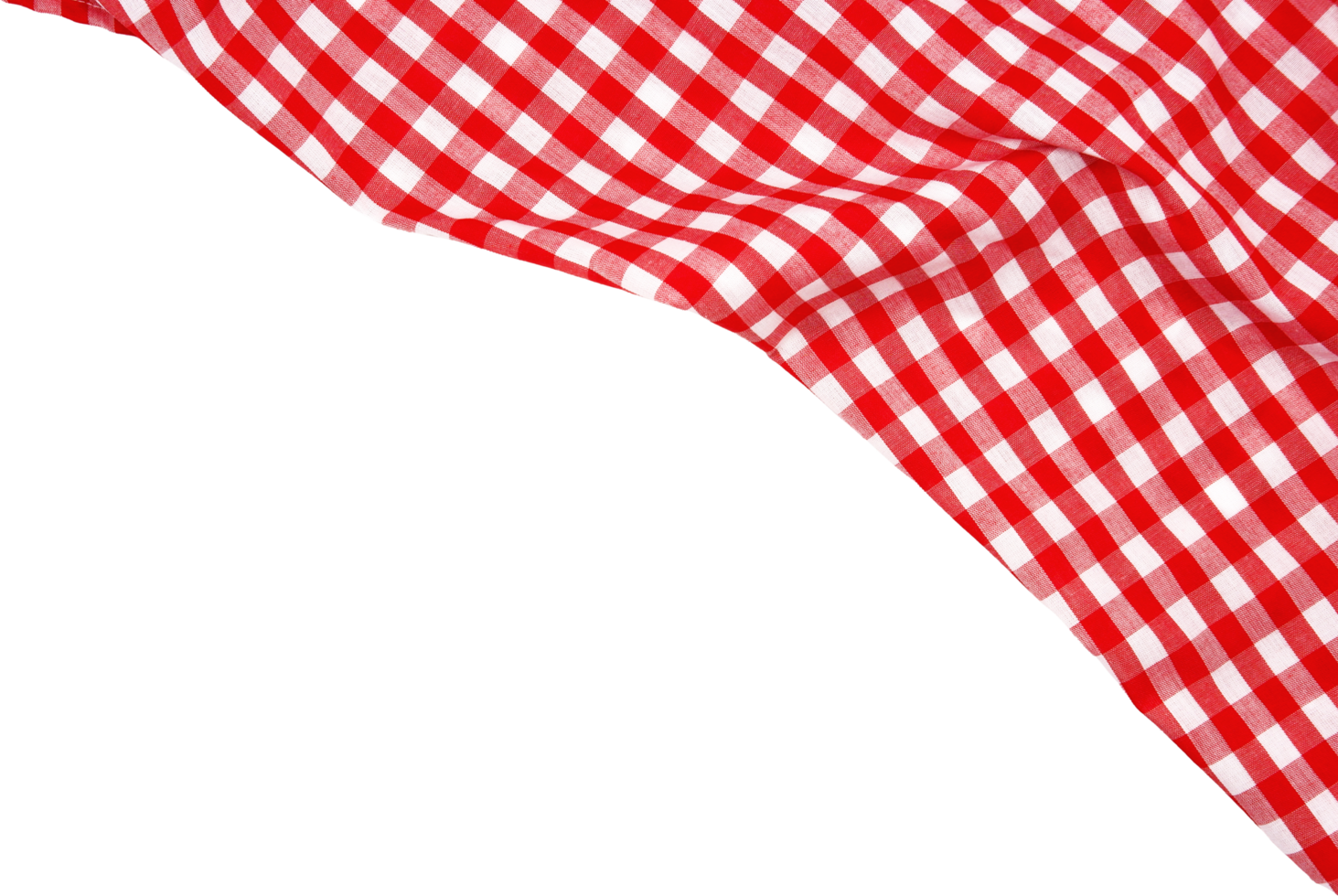 Wrinkled red gingham fabric png