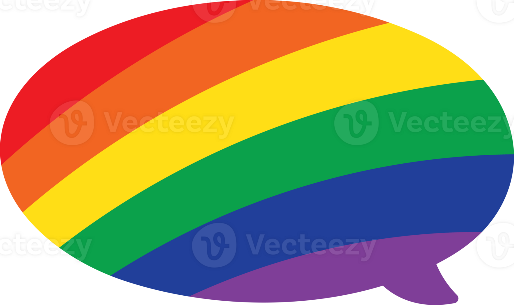 arco iris de colores habla burbuja plano icono. lgbtqi concepto. png