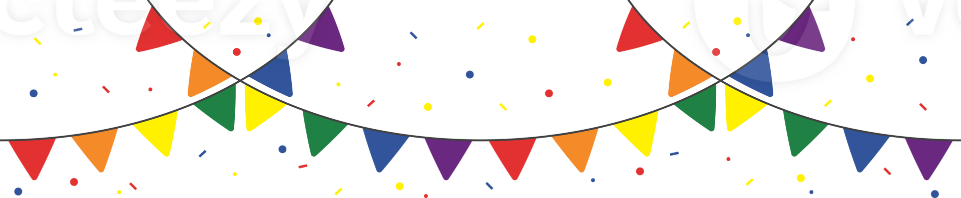 Rainbow colored party bunting. LGBTQI concept. Flat design illustration. png