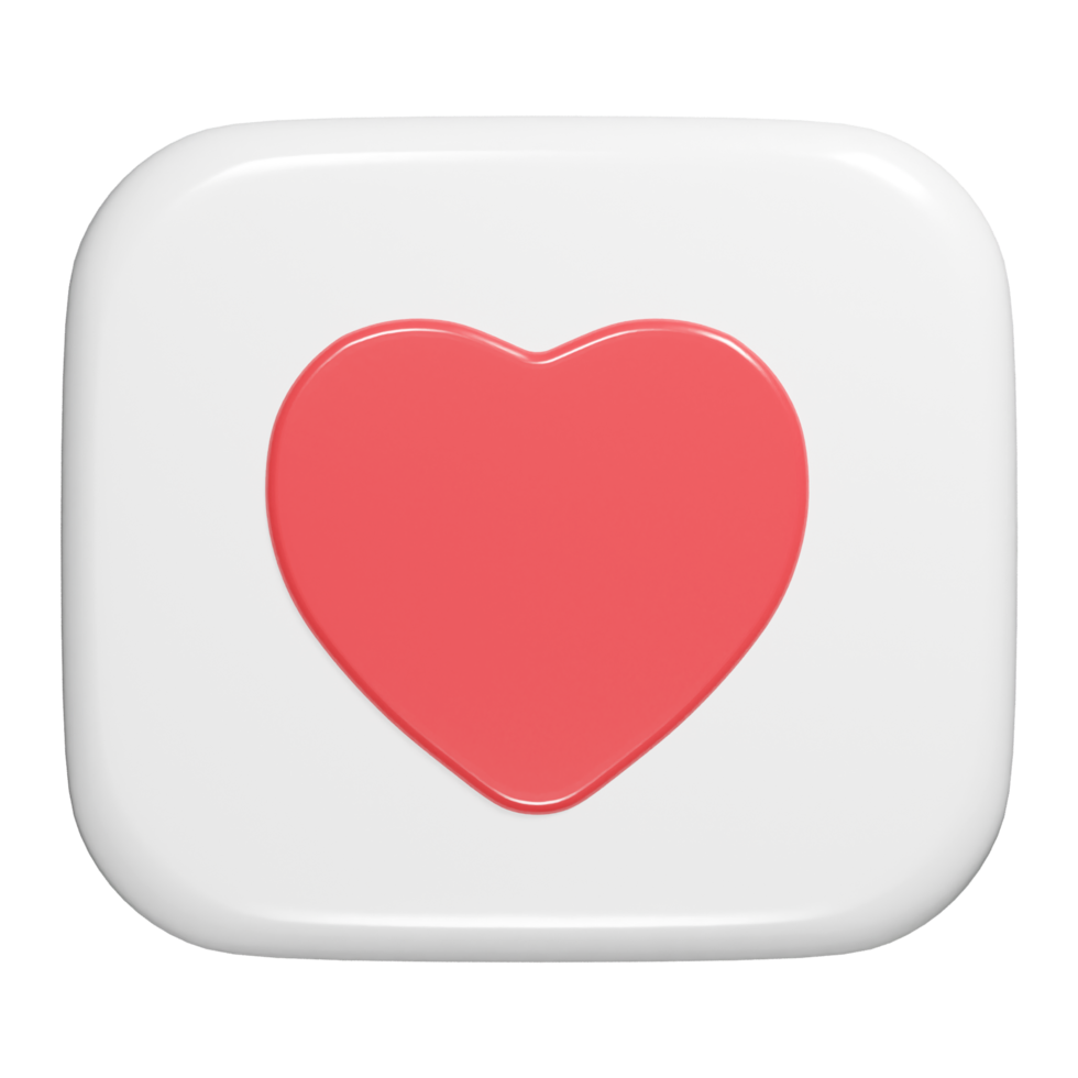 Heart icon 3d render png