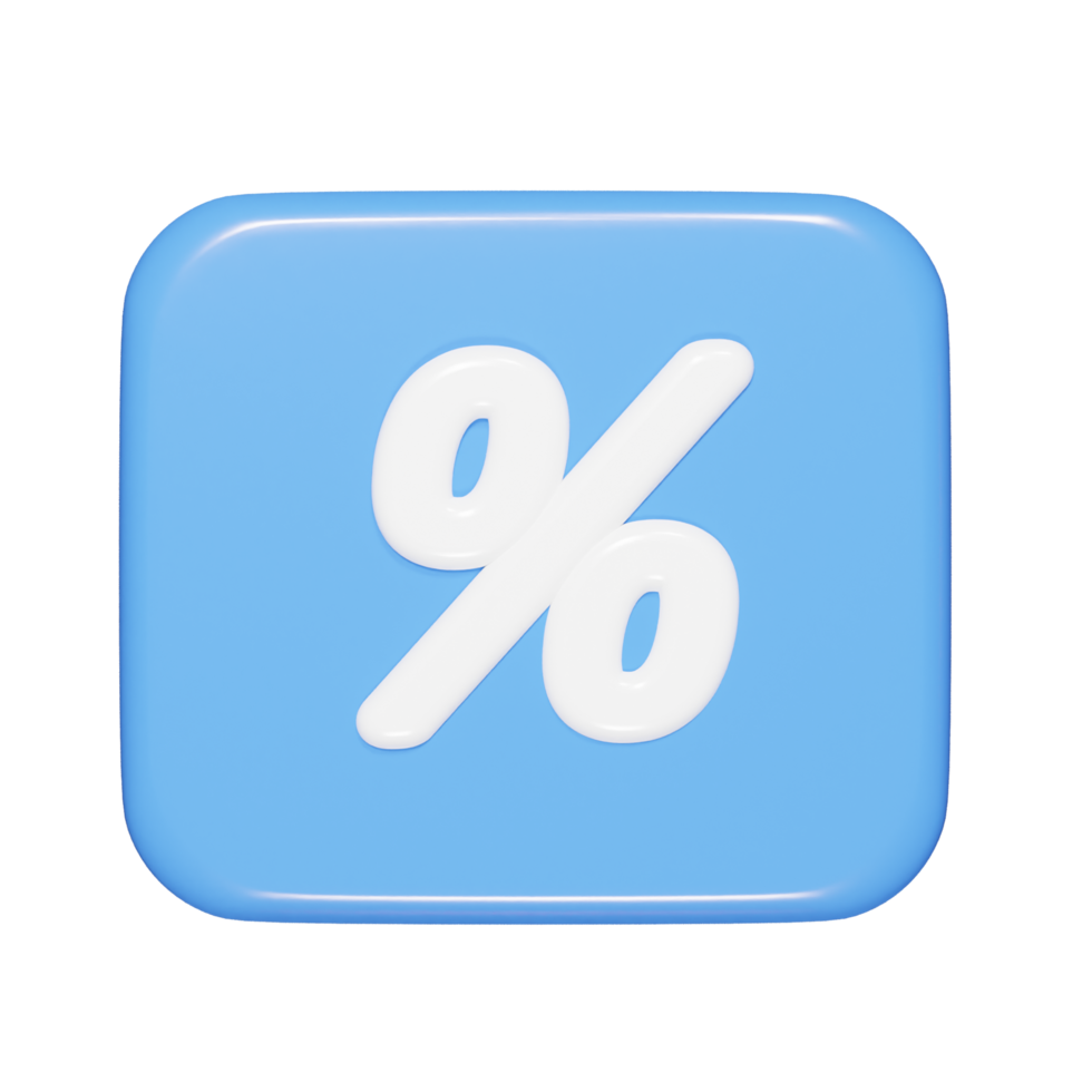 Percent icon 3d render png