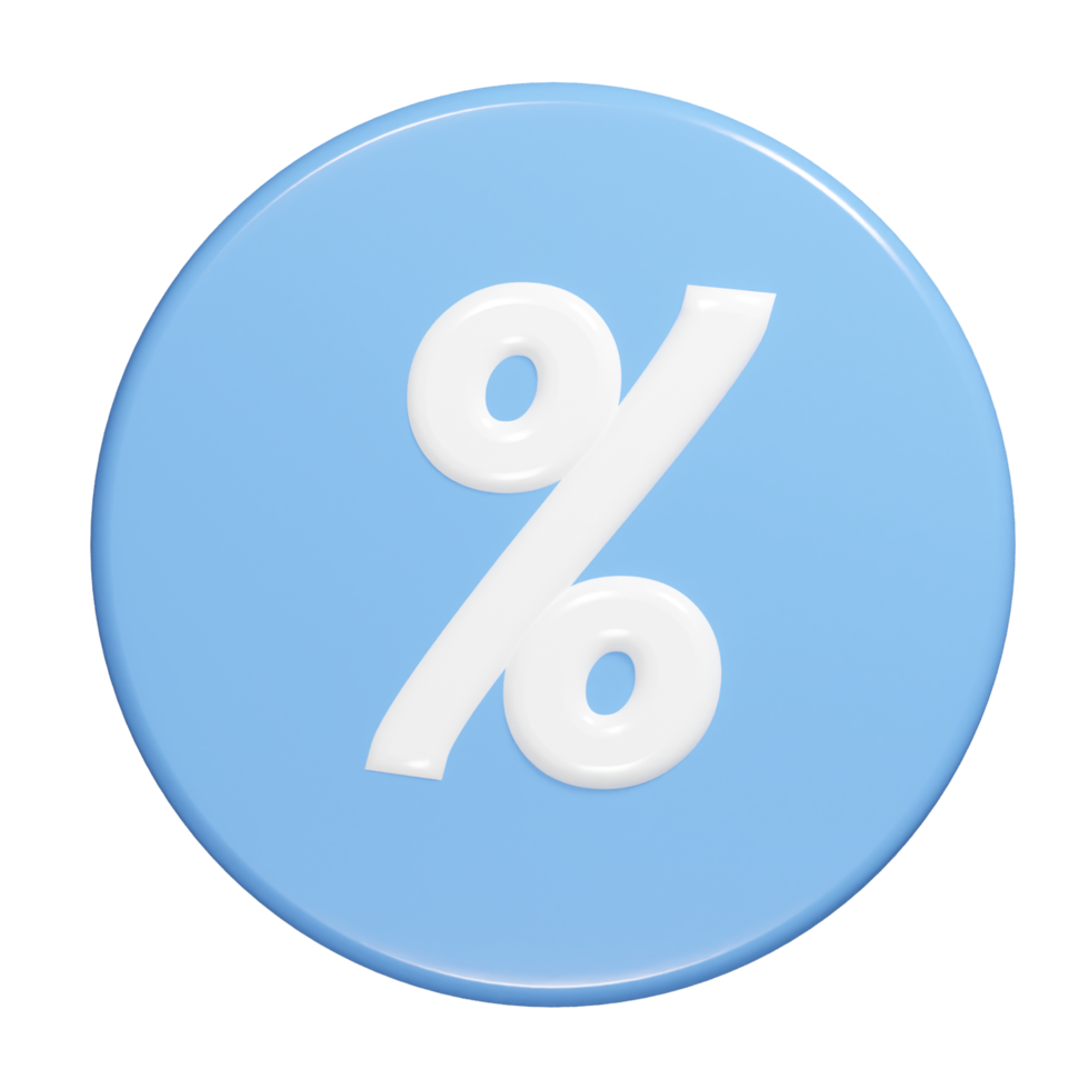 Percent icon 3d render png