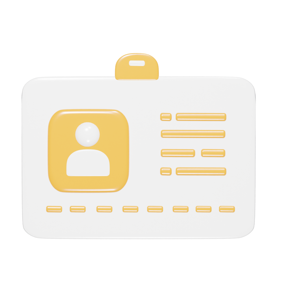 Id card icon 3d render png