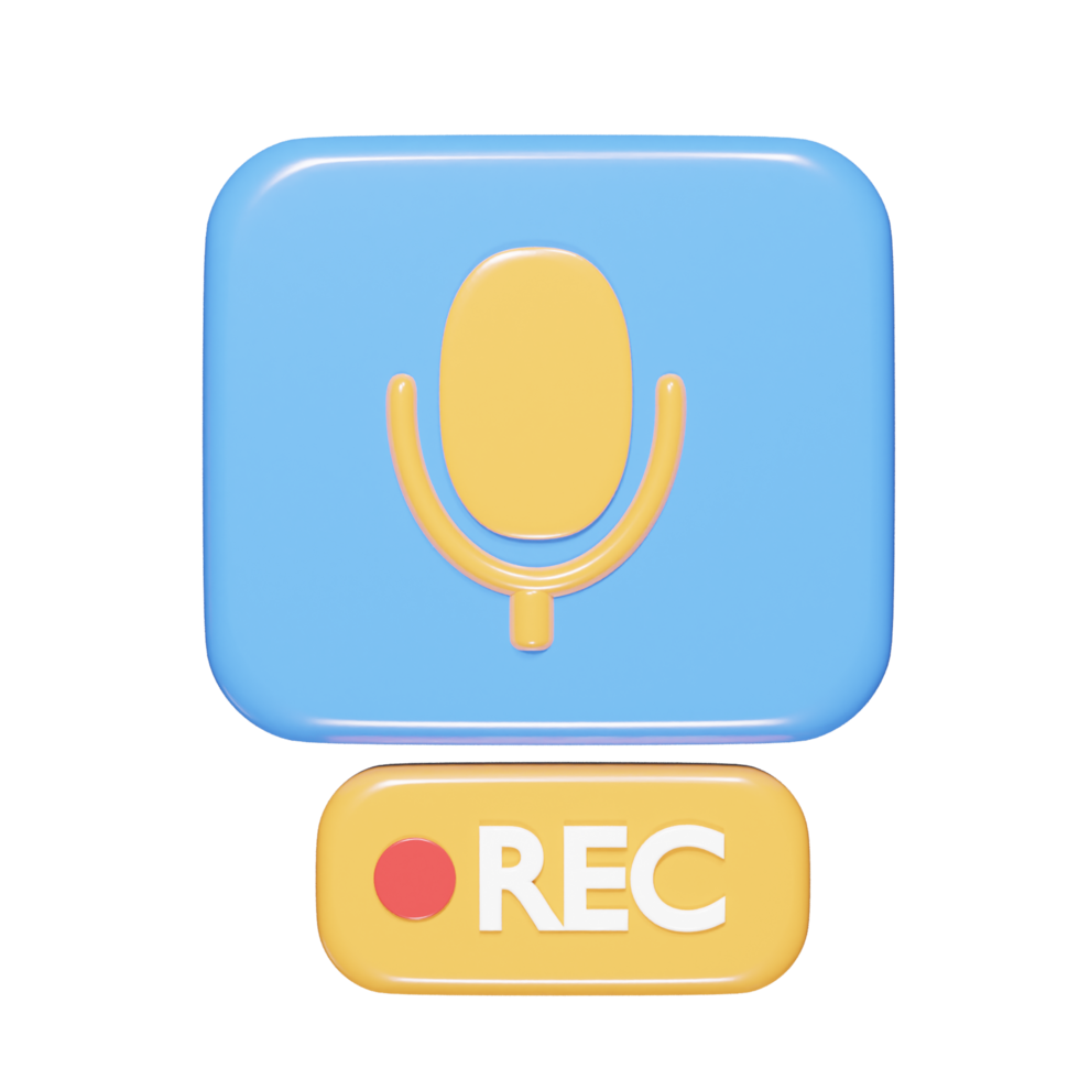 Voice icon 3d render png