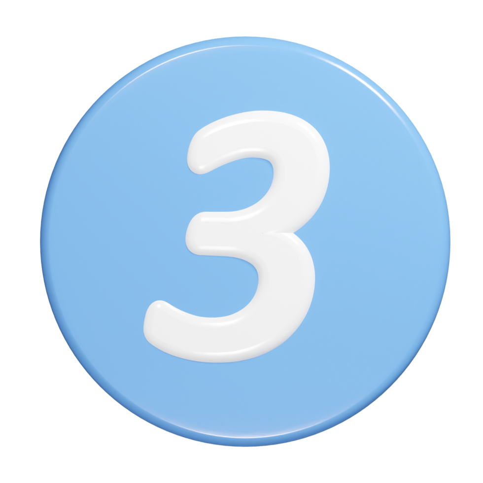 Top 3 icon 3d render png