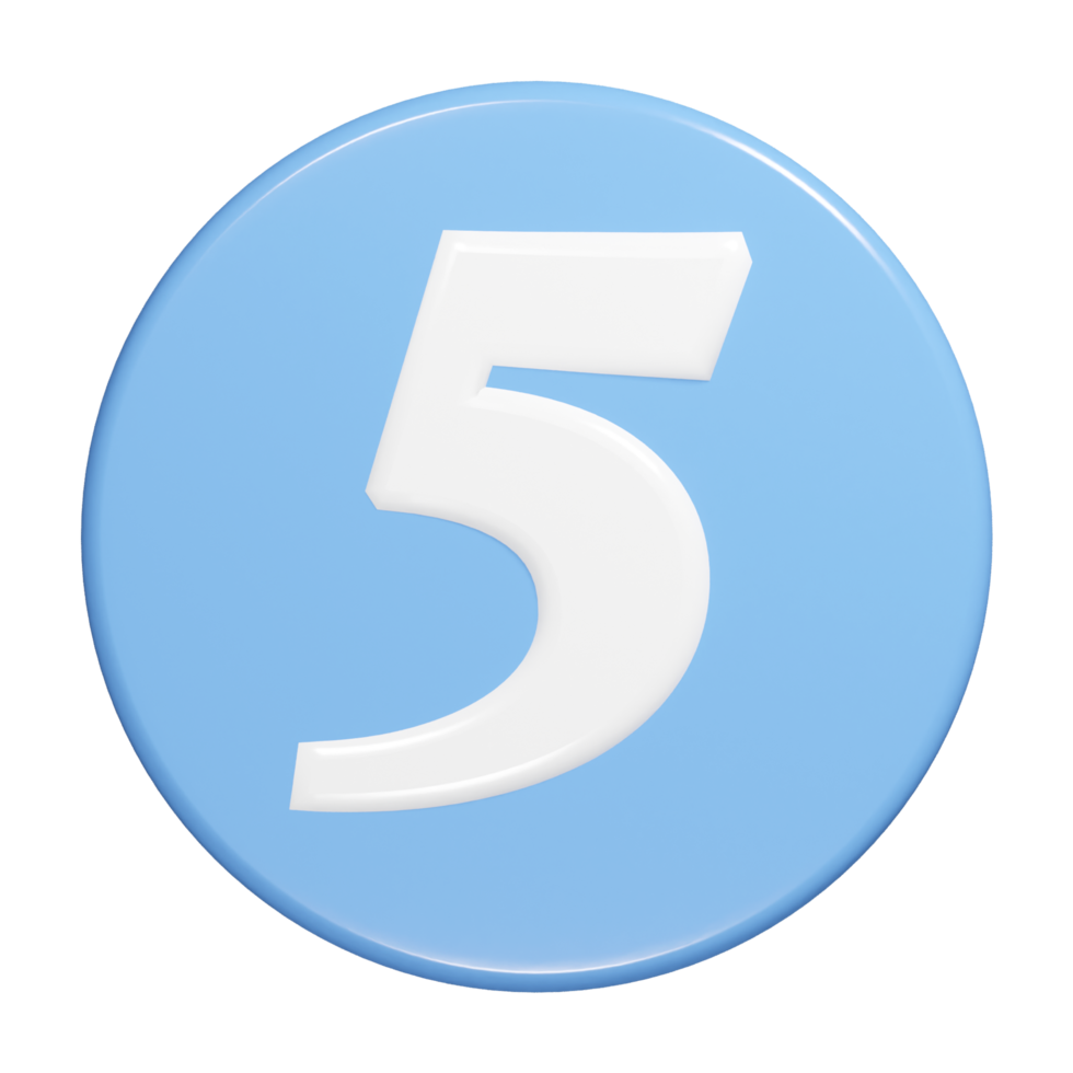 Top 5 icon 3d render png