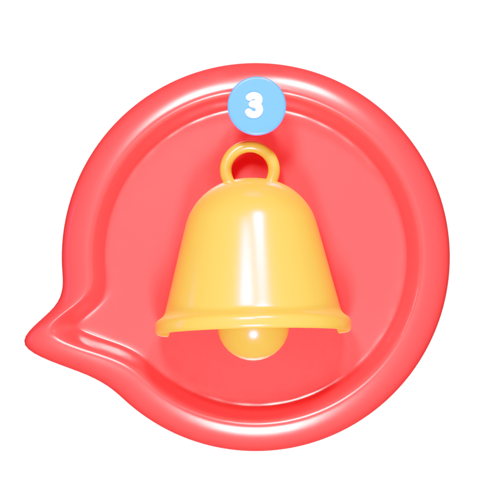 Notification icon 3d render png