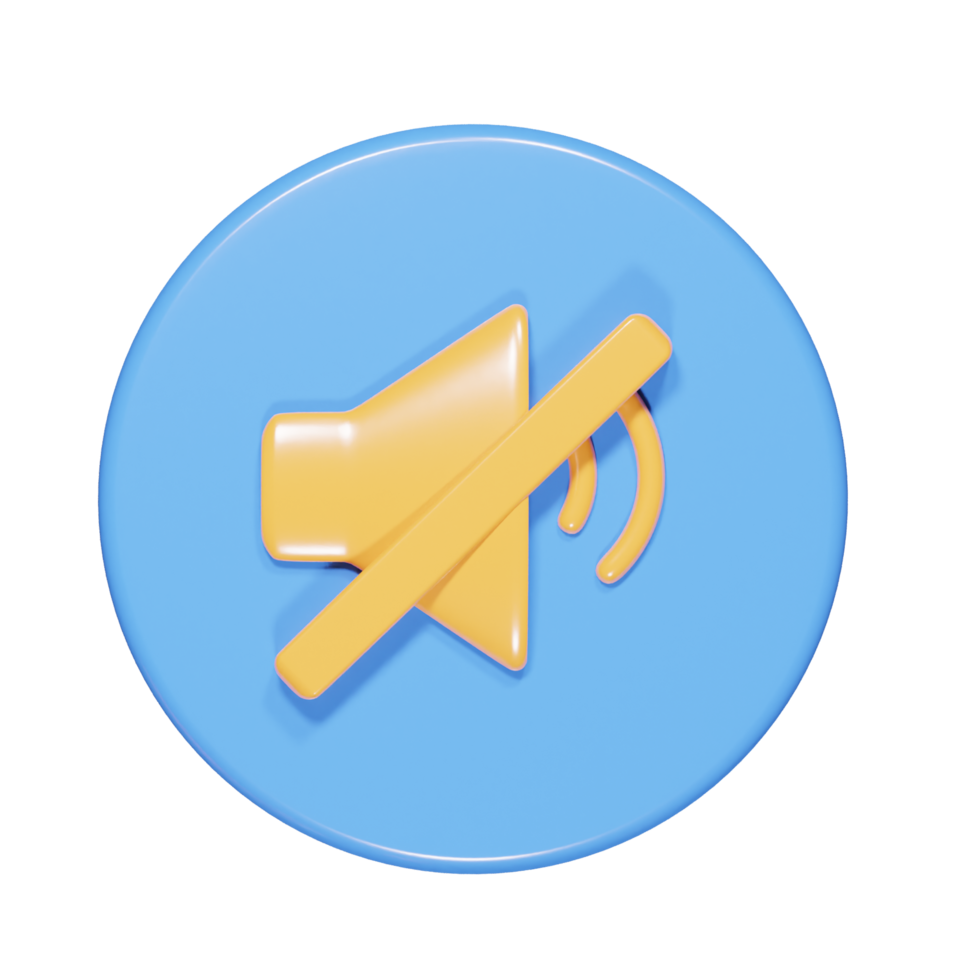 Mute icon 3d render png