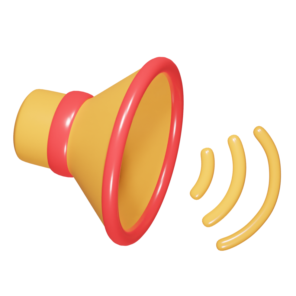 Sound icon 3d render png