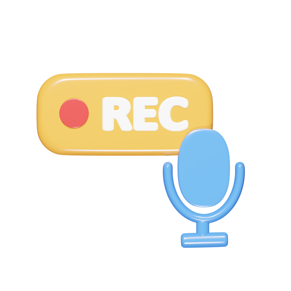 Voice icon 3d render png