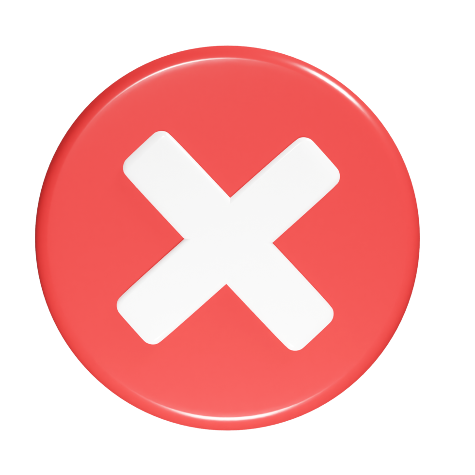Reject icon 3d render png