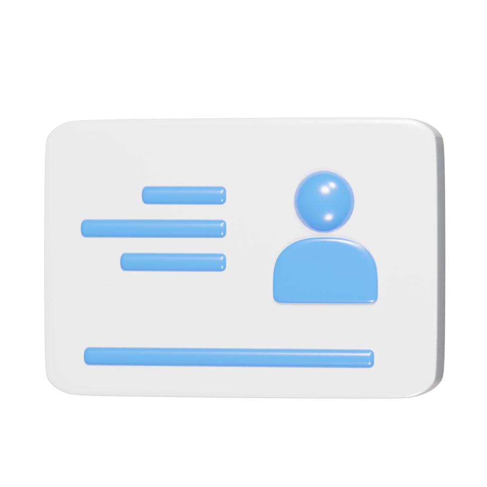 Id card icon 3d render png