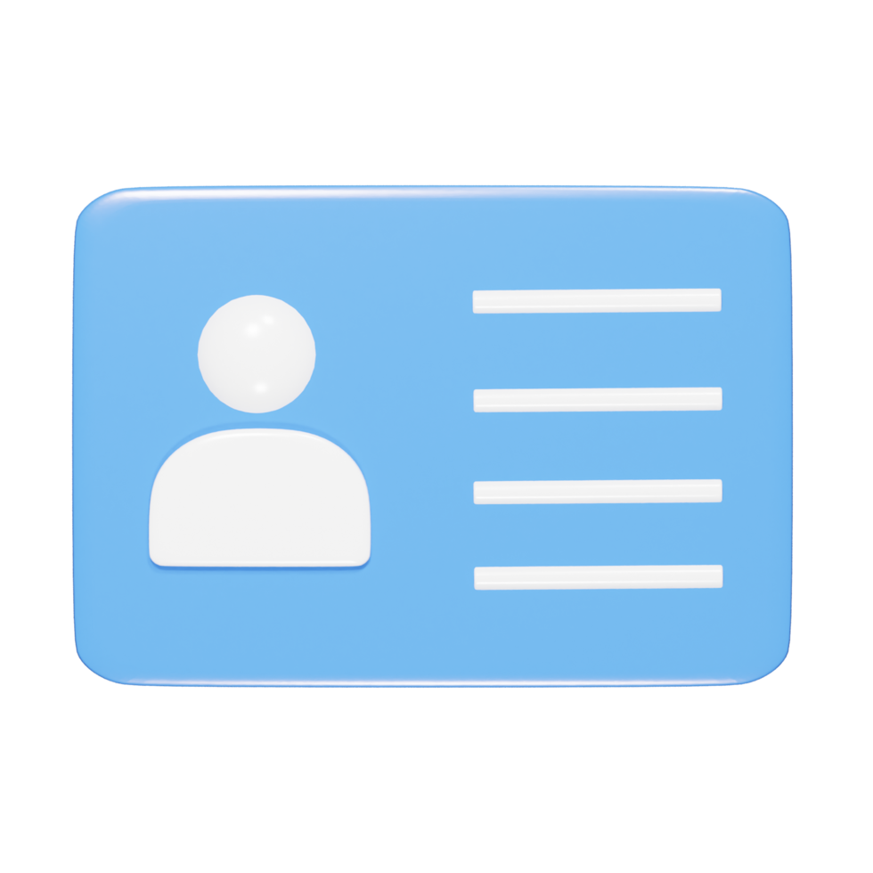 Id card icon 3d render png
