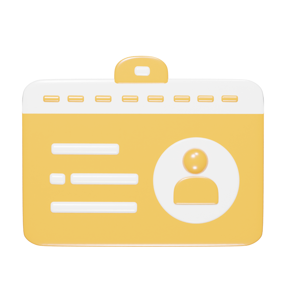 Id card icon 3d render png