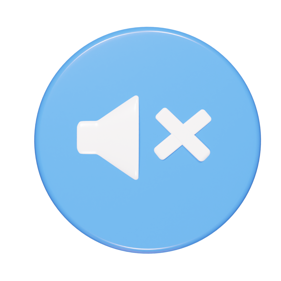 Mute icon 3d render png