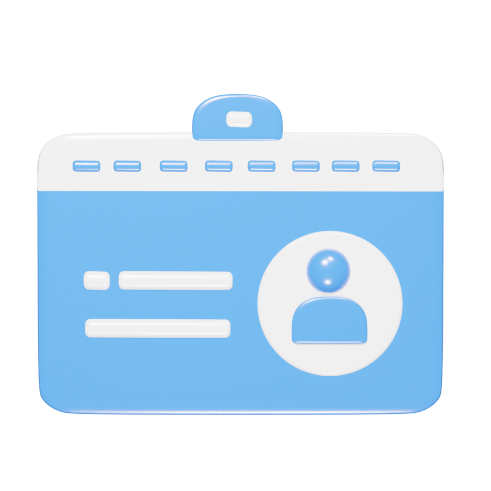 Id card icon 3d render png