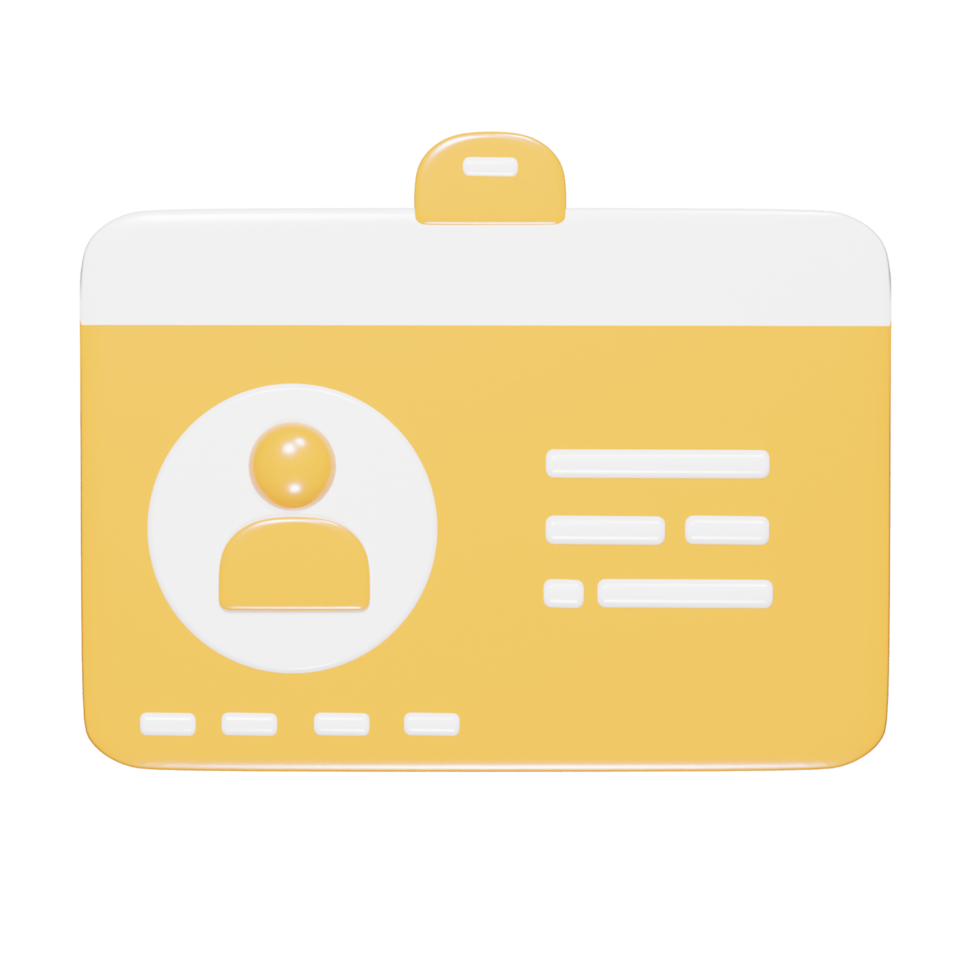 Id card icon 3d render png