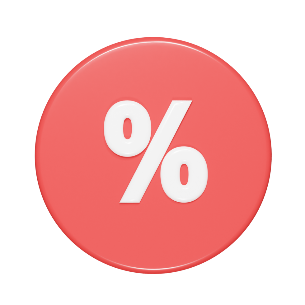 Percent icon 3d render png