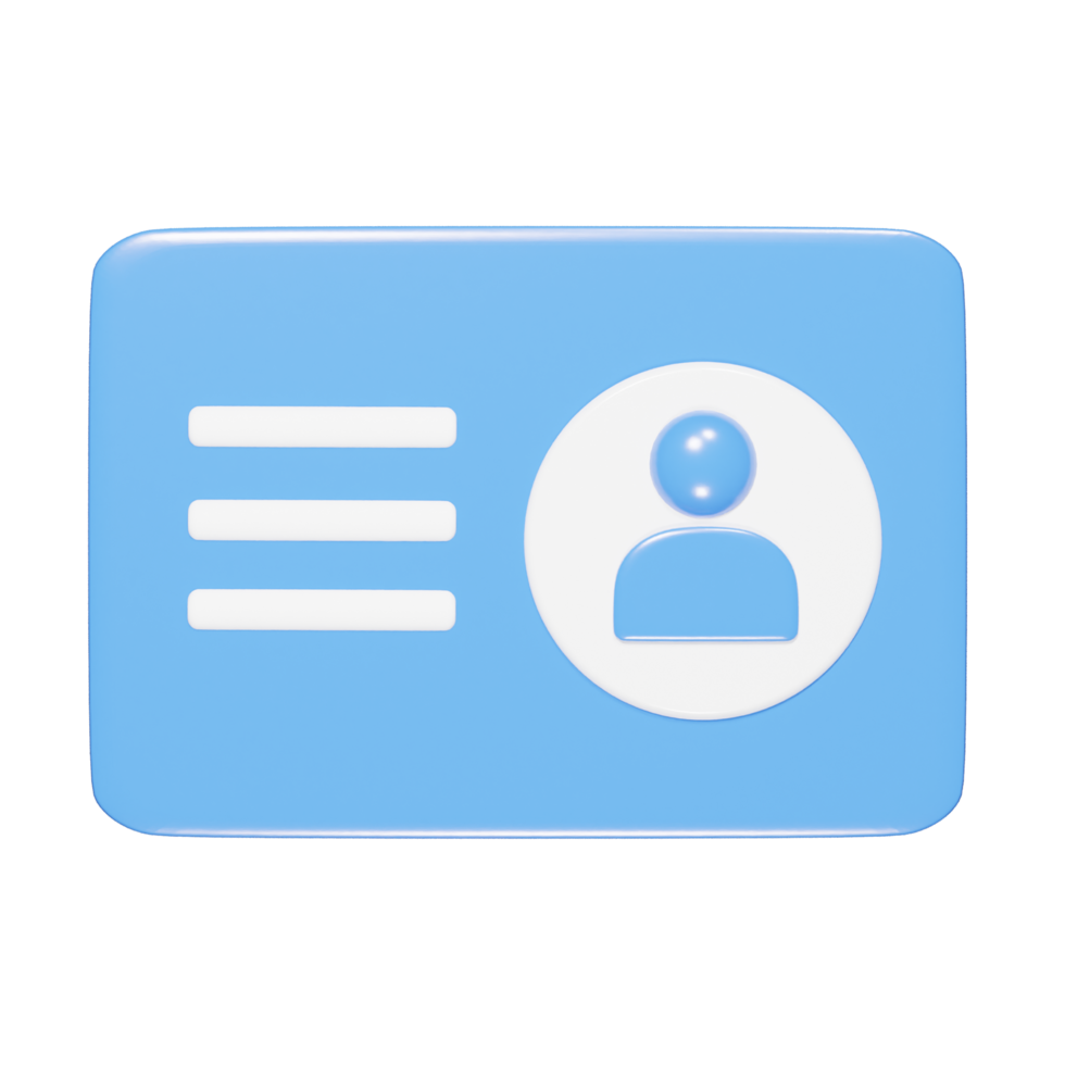 Id card icon 3d render png