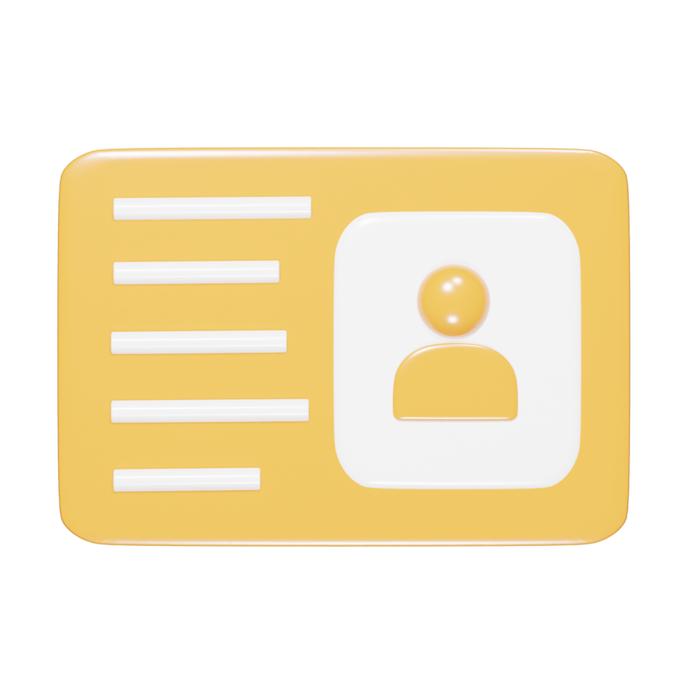 Id card icon 3d render png