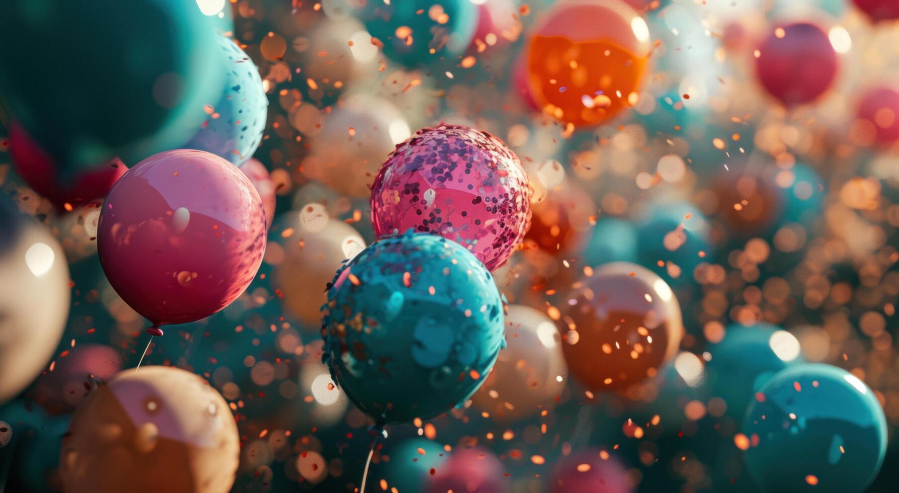 AI generated color balloons balloons confetti photo