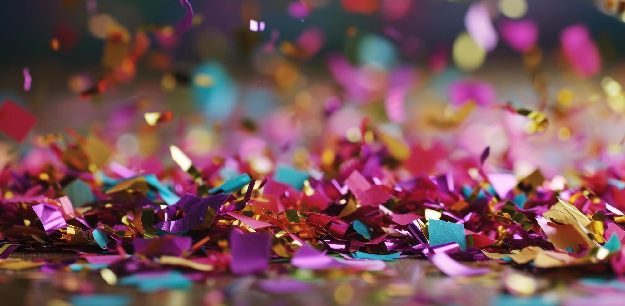 ai generado de colores papel picado esporádico papel picado otoño en mesa foto