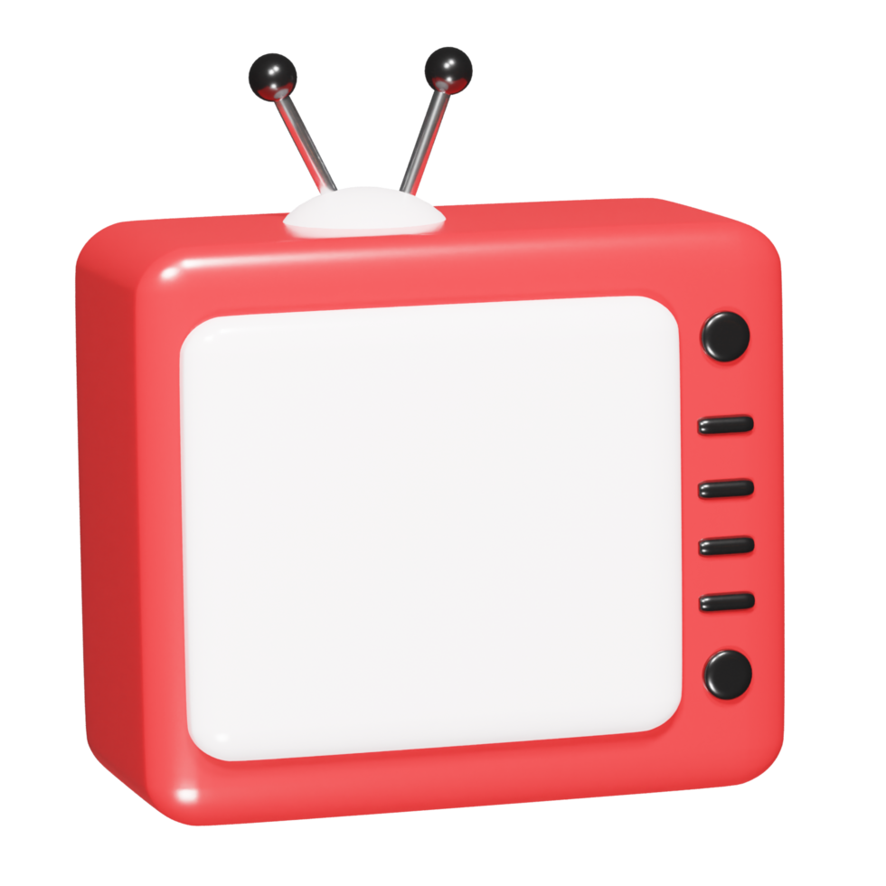 Tv icon 3d render png