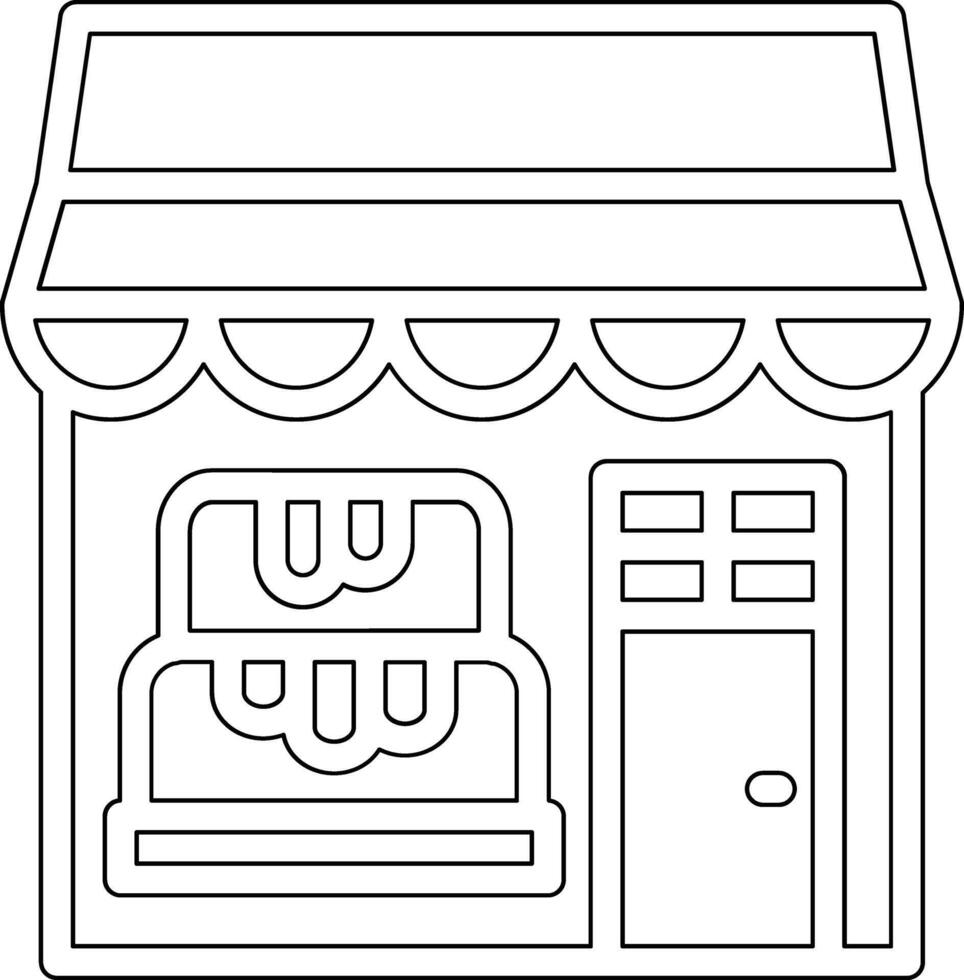 pastel tienda vector icono