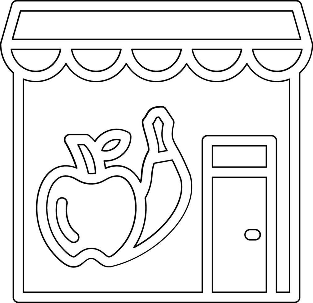 frutas tienda vector icono