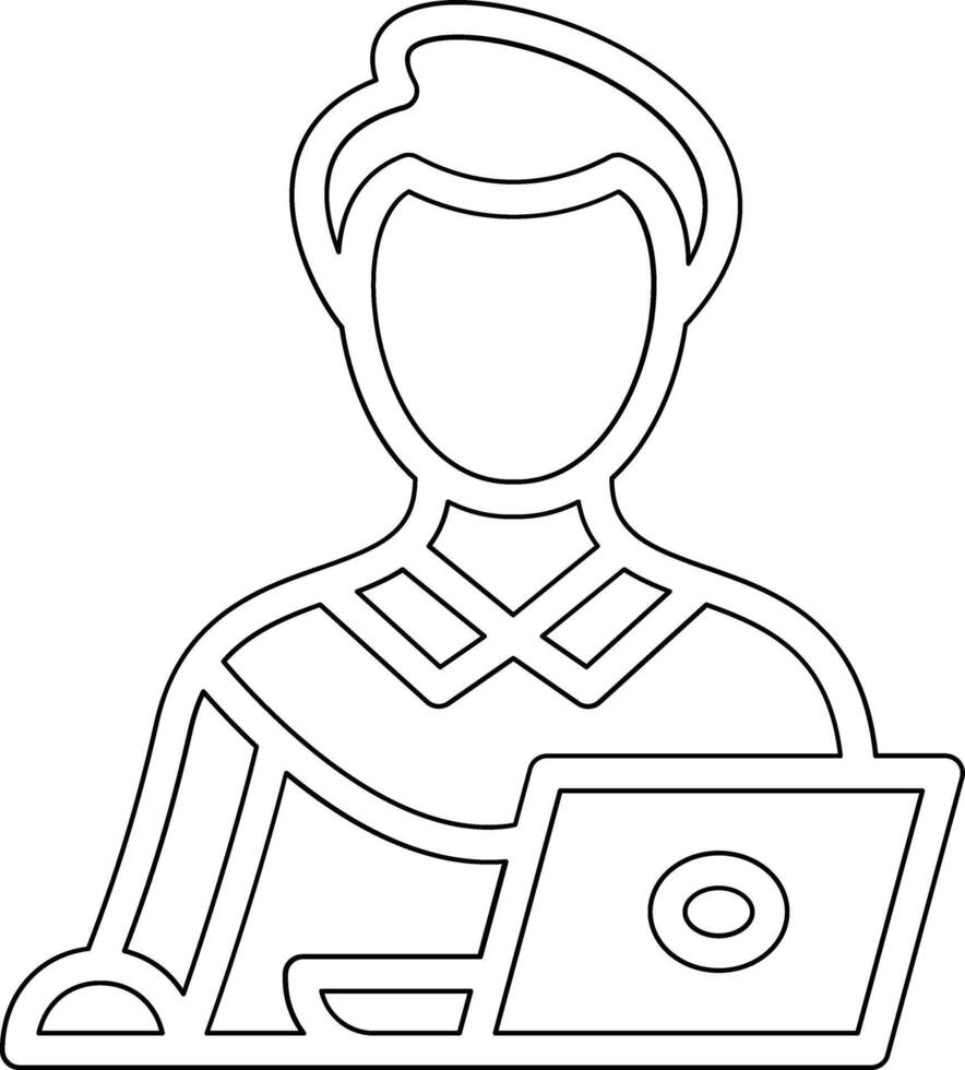 Student Studying on Laptop Vector Icon