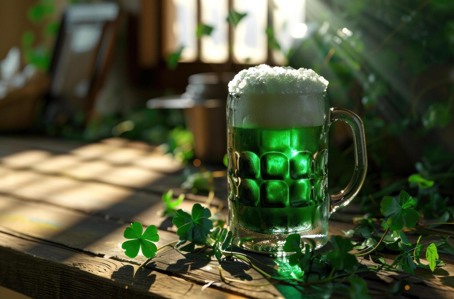 AI generated st patrick's day irish beer. photo