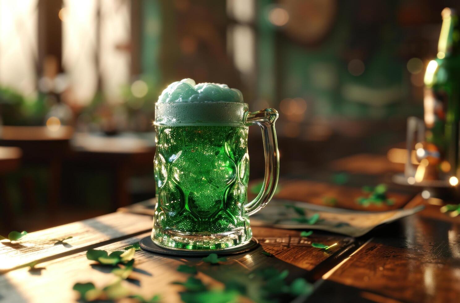 AI generated st patrick's day irish beer. photo