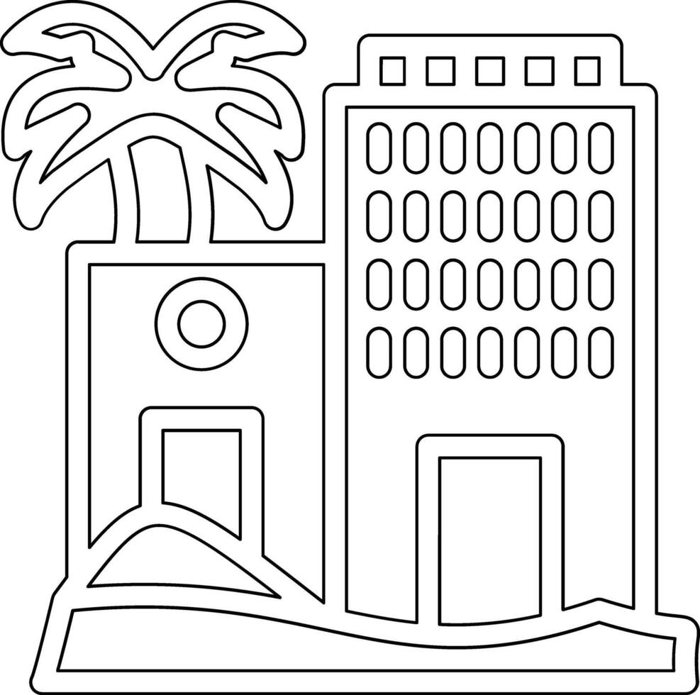 Desert Hotel Vector Icon