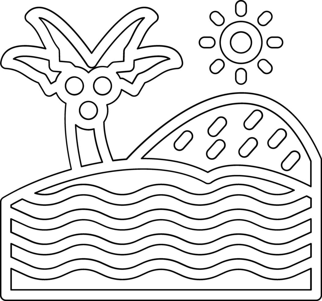 Beach Landscape Vector Icon