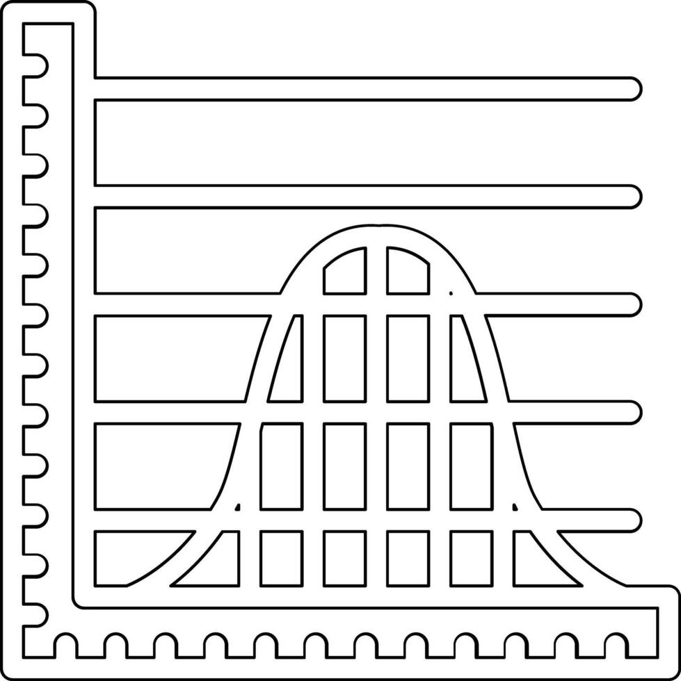 Bell Curve on Graph Vector Icon